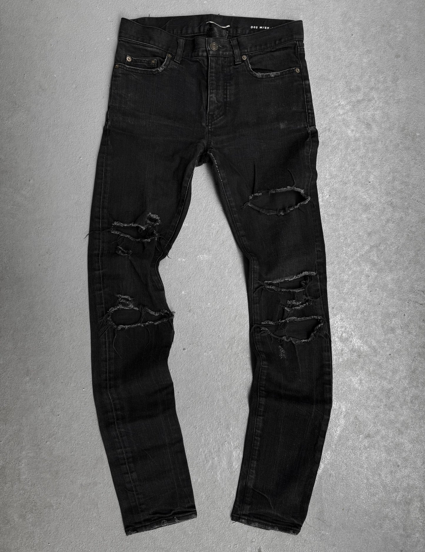 Saint Laurent Paris AW15 ‘D02’ Distressed Crash Skinny Denim