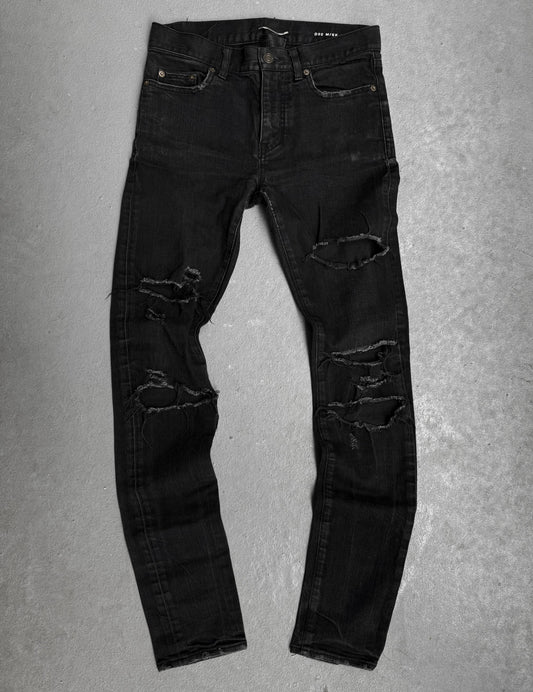 Saint Laurent Paris AW15 ‘D02’ Distressed Crash Skinny Denim