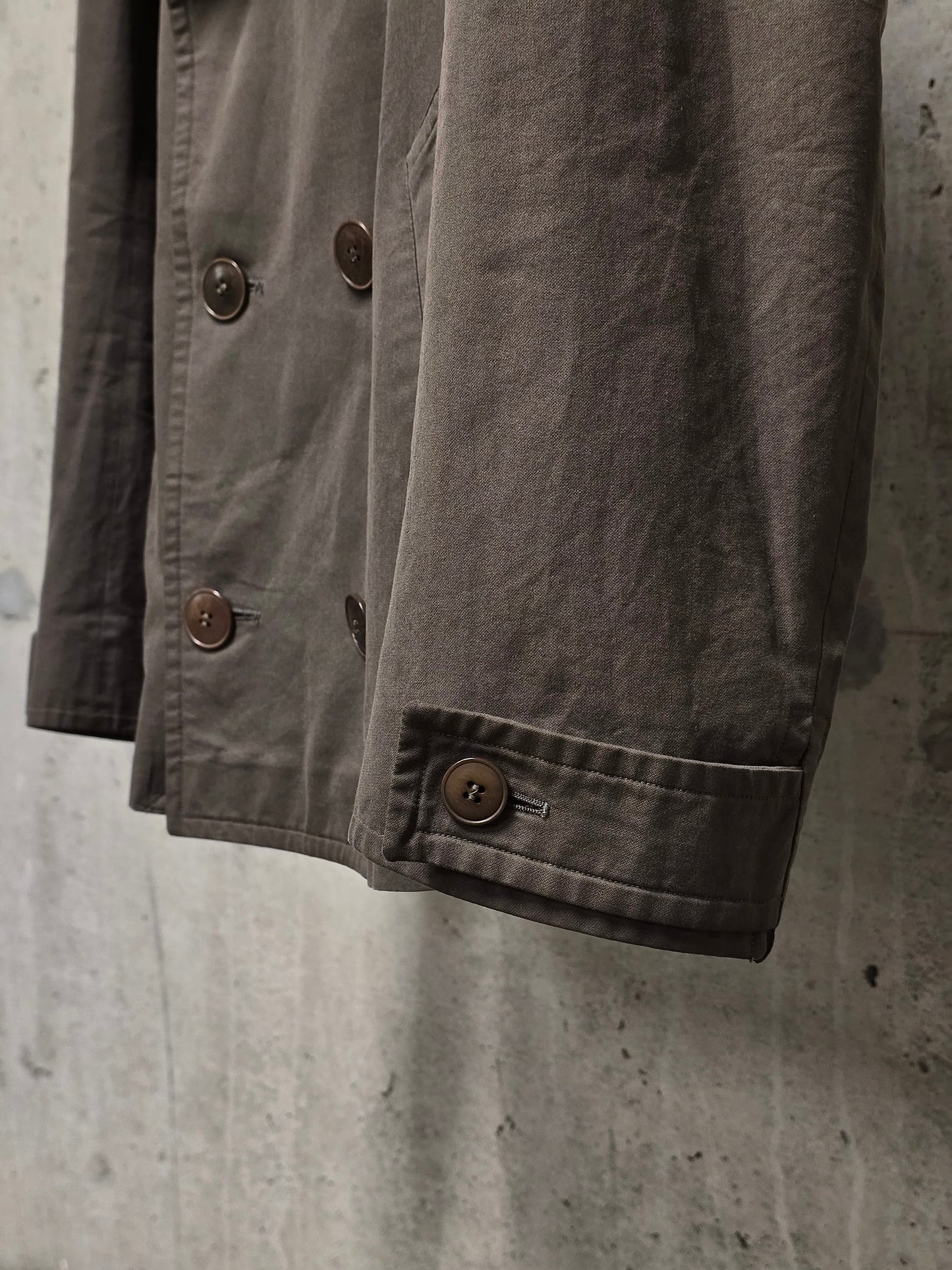 Carol Christian Poell SS03 'OM/1786T WEAVE/14' Dark Khaki Caban Coat