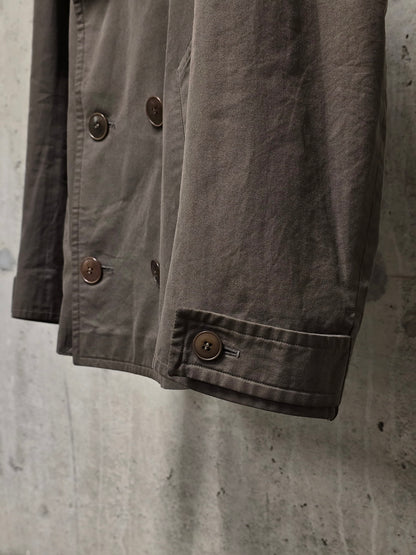 Carol Christian Poell SS03 'OM/1786T WEAVE/14' Dark Khaki Caban Coat