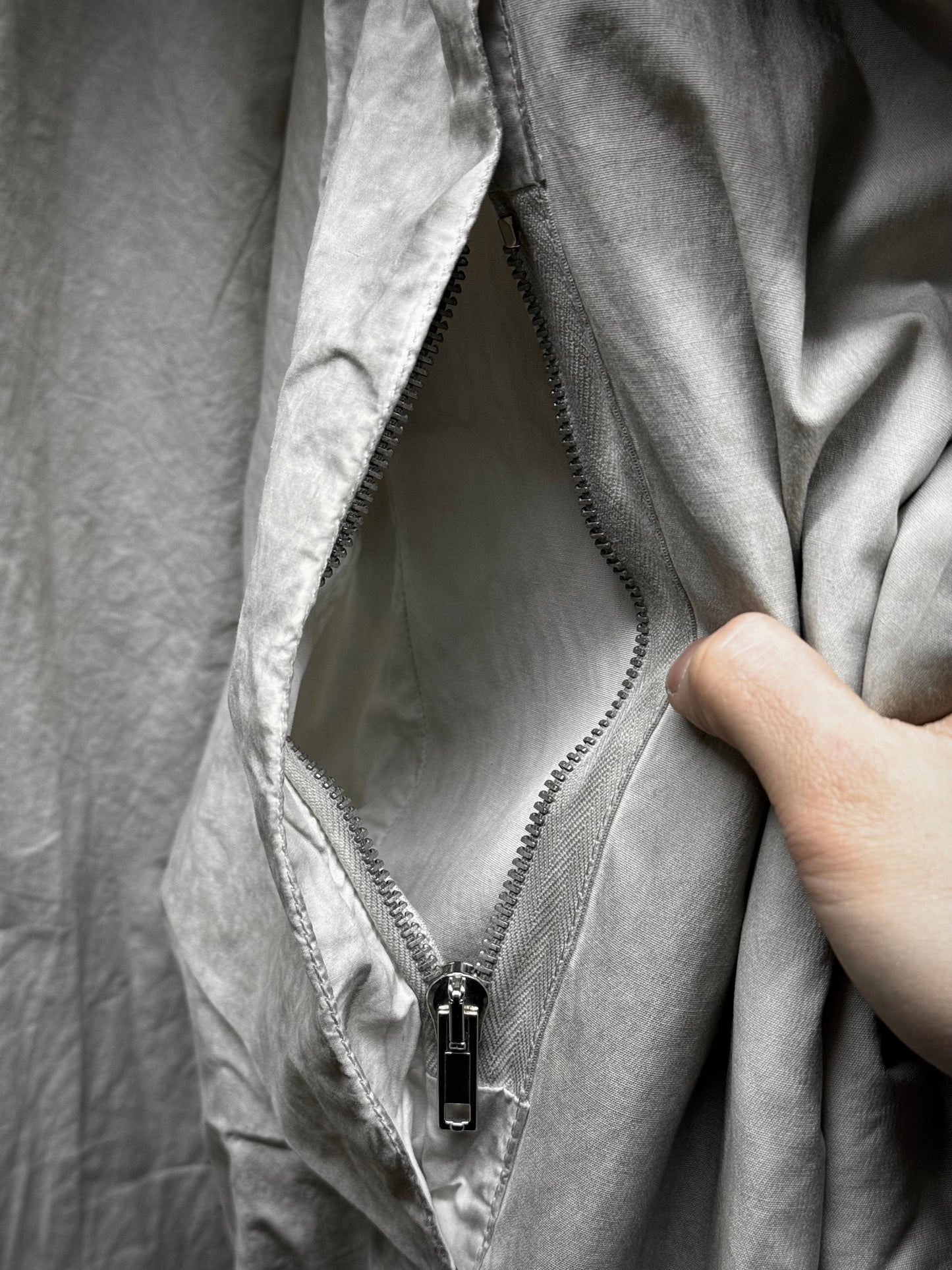 Rick Owens DRKSHDW AW10 "GLEAM" PEARL Hooded Padded Parka Coat detail | DRIEW GARMENTS