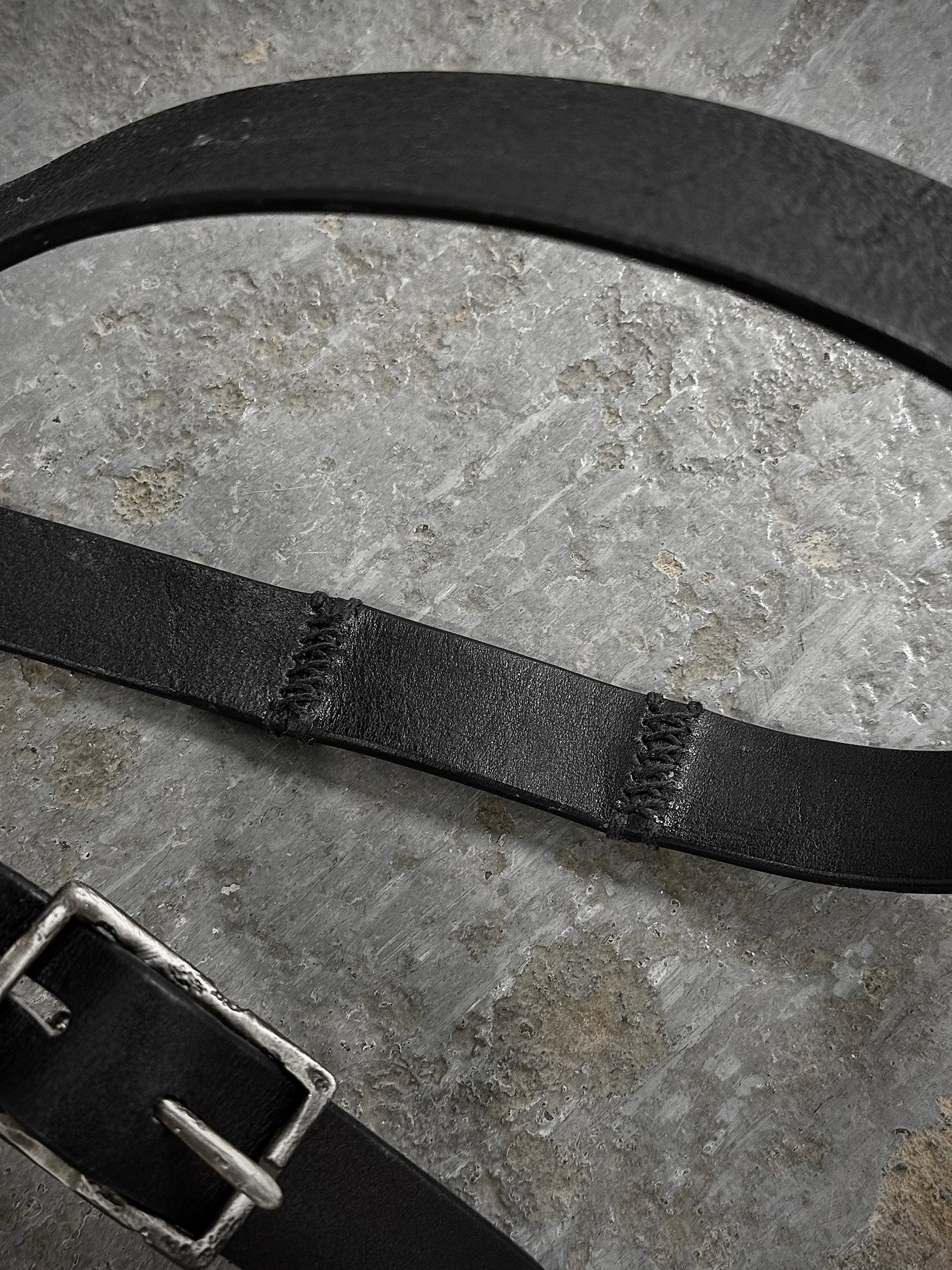 Professor.E "Forgotten Materials" Conjoined Cow Leather Belt detail | DRIEW GARMENTS