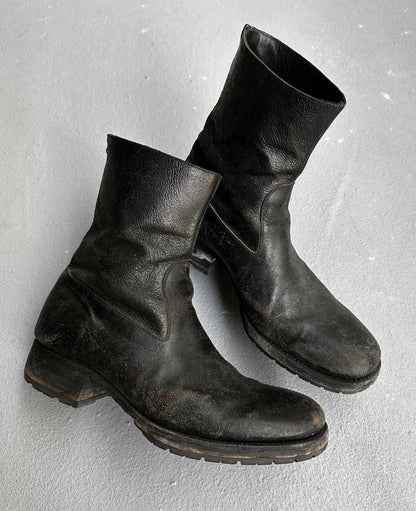 Carpe Diem AW06-07 S21M Reverse Horsehide Leather Back-zip Boots