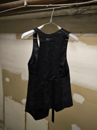 IfSixWasNine Early 00s 'NO. SLIPVEST SPIDER 0826F' Asymmetric Wool Jacquard Vest