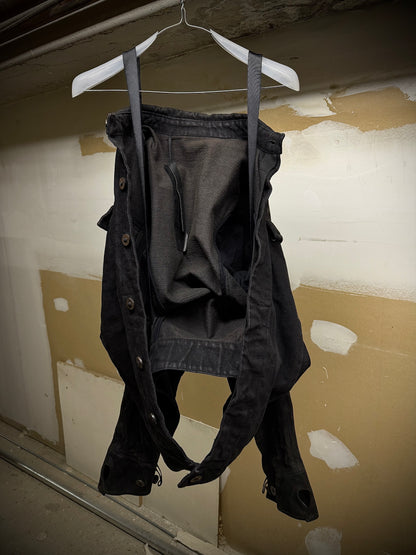 Boris Bidjan Saberi SS14 'TEJANA 1' Horse Culatta Leather Sleeve Hybrid Denim Jacket