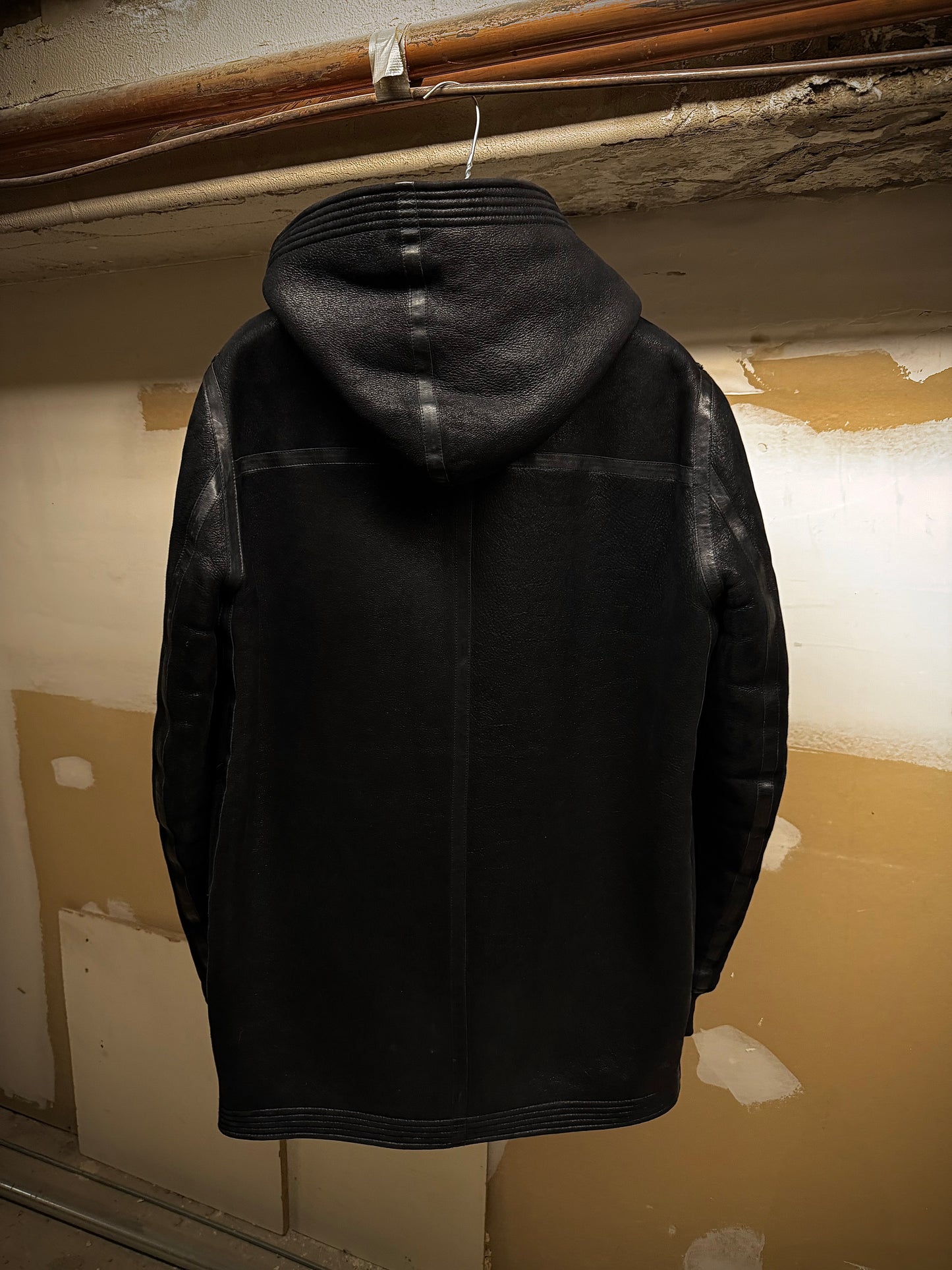 Rick Owens AW12 "MOUNTAIN" Hooded Blistered Lamb Leather Shearling Jacket