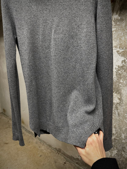 Rick Owens AW20 "PERFORMA" GREY Hooded Cashmere Knit Sweater detail | DRIEW GARMENTS