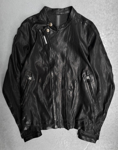 Isaac Sellam : “Experience” Black Lambskin Seamless Bute Crasse Pouille Spine Jacket