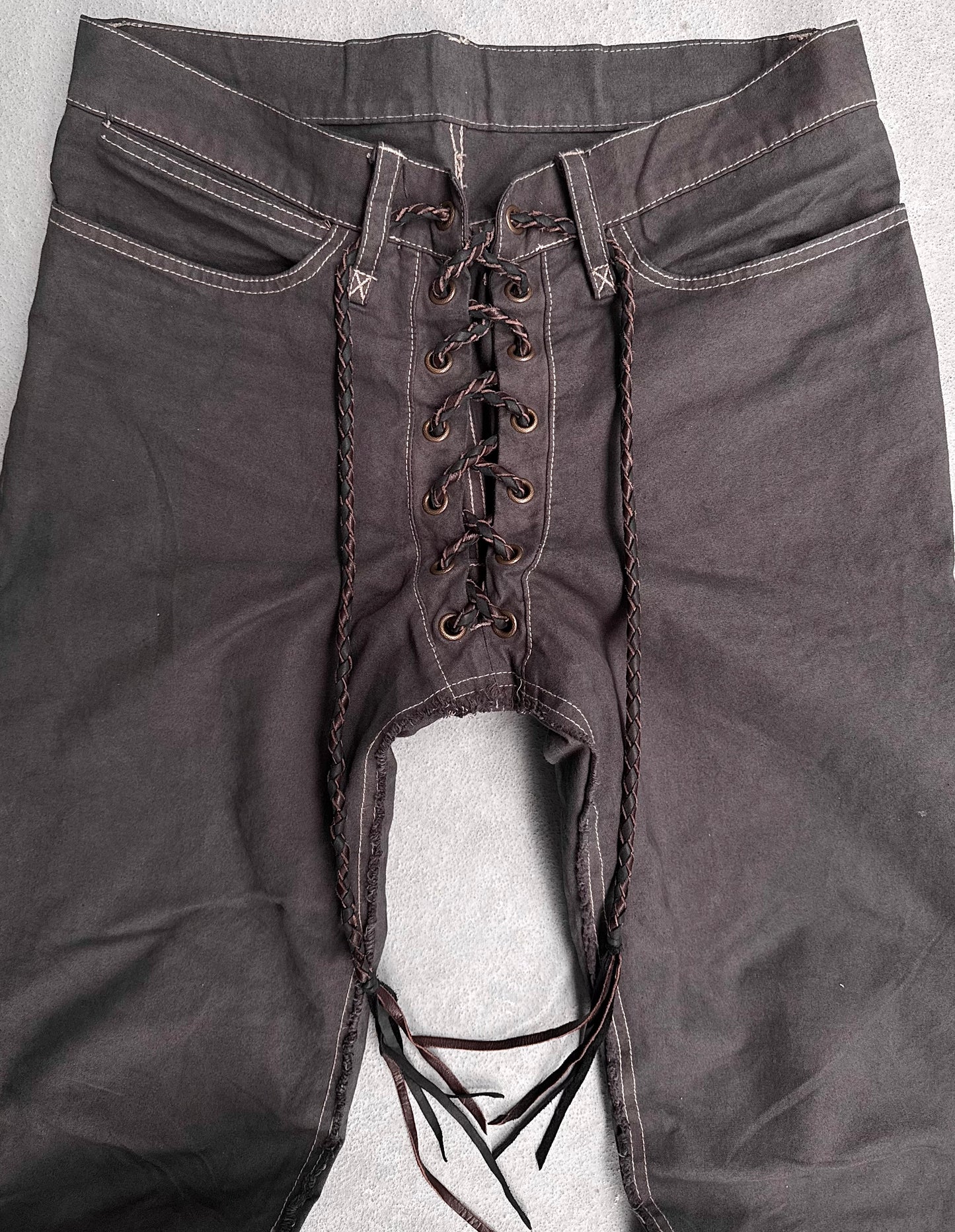 IfSixWasNine Pre 2010’s ‘NO. LU/BCM PRF’ Lace-up Flare Denim