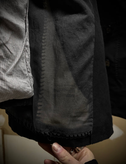 Leopold Bossert SS17 Selvedge Overlock Peak Lapel Linen Ramie Blazer detail | DRIEW GARMENTS