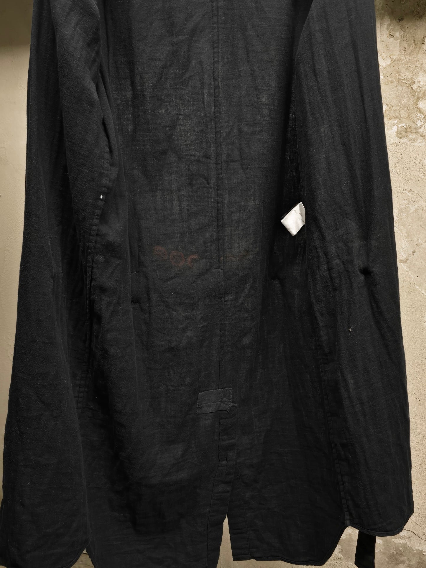 Ann Demeulemeester SS20 Multi Button Black Cotton Robe