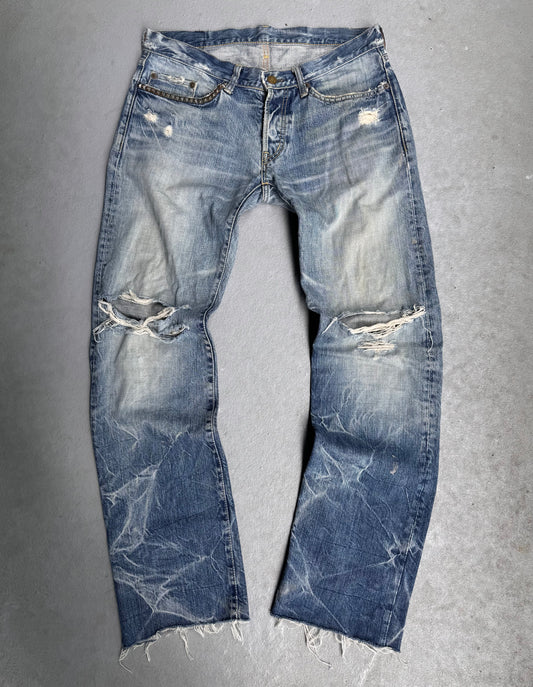 Hysteric Glamour Early 00s Washed Blue Studded Straight Leg Denim