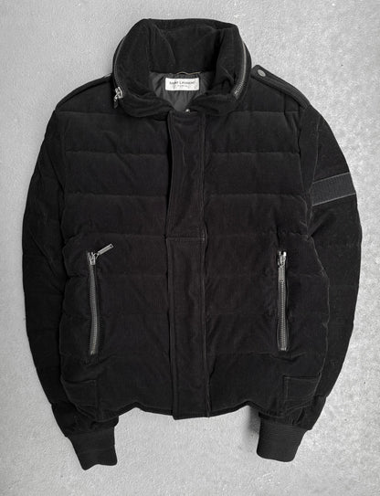 Saint Laurent Paris AW17 'BAD LIEUTENANT' Concealed Hooded Corduroy Puffer Jacket