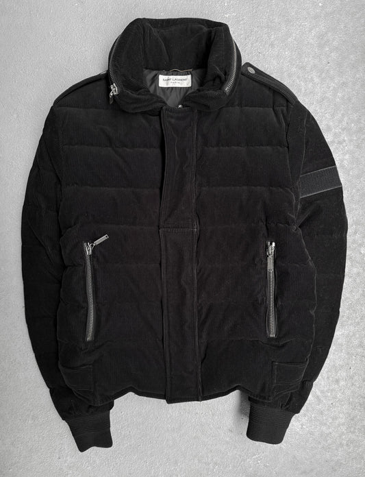 Saint Laurent Paris AW17 'BAD LIEUTENANT' Concealed Hooded Corduroy Puffer Jacket