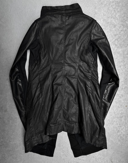 Rick Owens DRKSHDW AW13 "PLINTH" Leather Sleeve Waxed Exploder Jacket