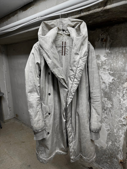 Rick Owens DRKSHDW AW10 "GLEAM" PEARL Hooded Padded Parka Coat detail | DRIEW GARMENTS