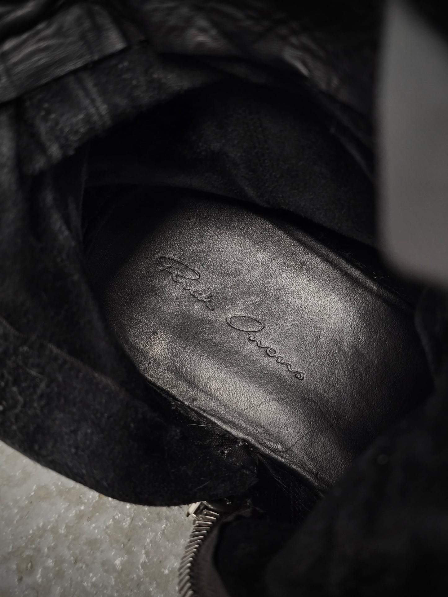 Rick Owens SS15 "FAUN" Goodyear Flex Calf Leather Side Zip Combat Boots