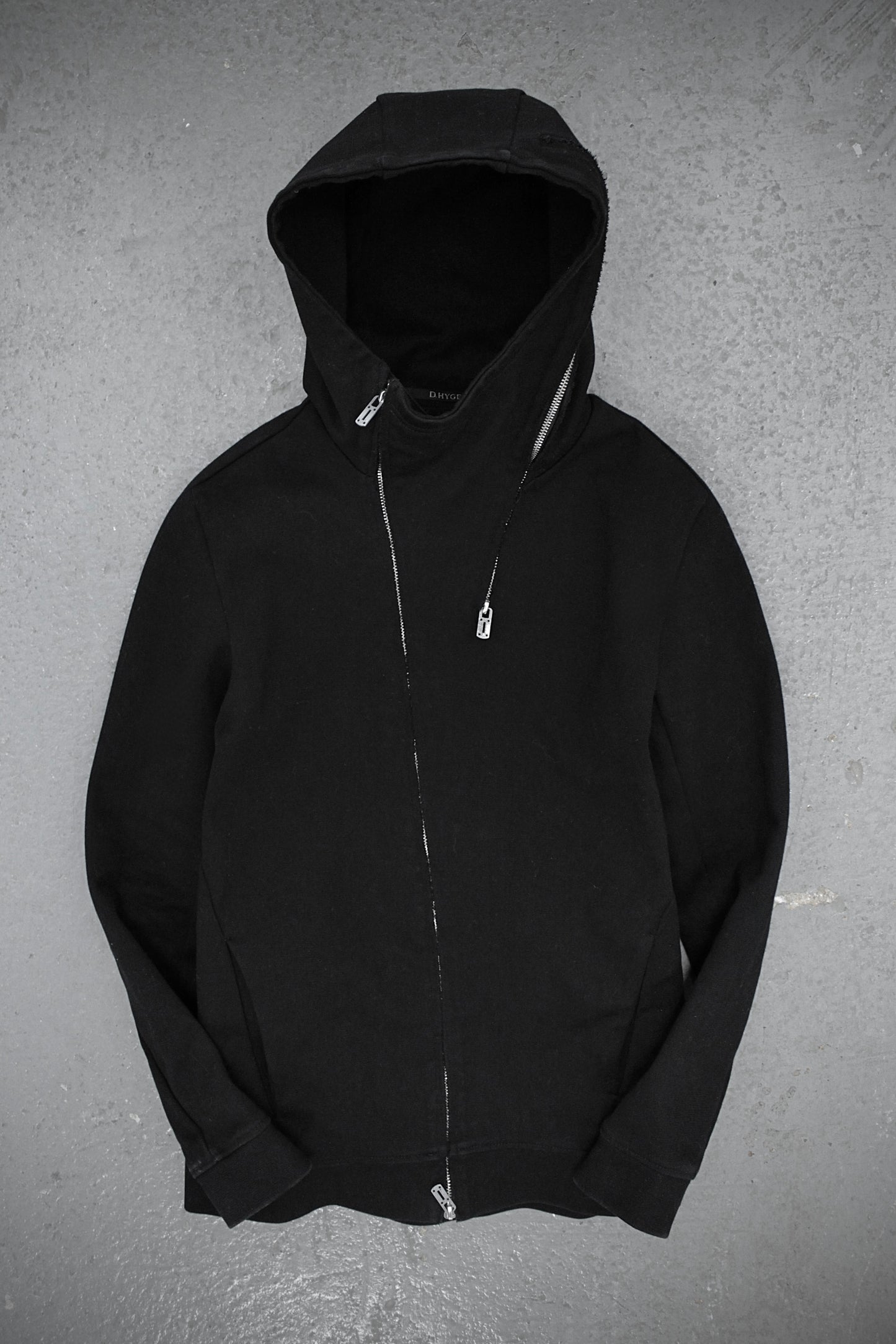D.HYGEN AW18-19 Heavy Cotton Jersey Expandable Zip Hoodie | Archive Fashion Toronto