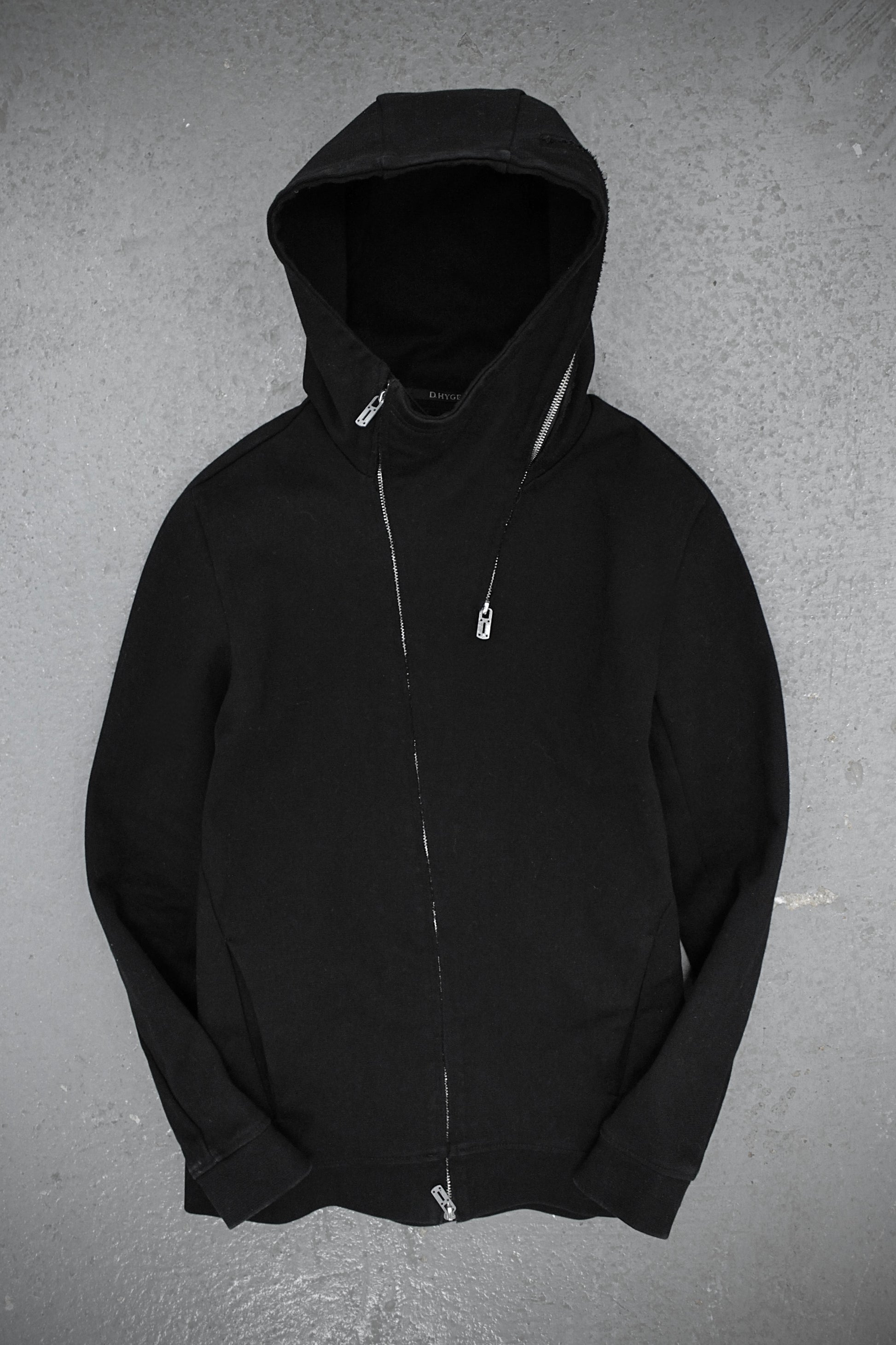 D.HYGEN AW18-19 Heavy Cotton Jersey Expandable Zip Hoodie | Archive Fashion Toronto