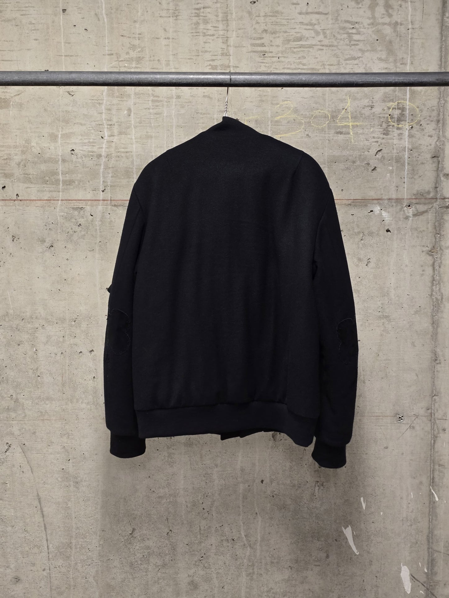Number (N)ine Wool AW06 "NOIR" Four Leaf Clover Patch Double Layered Bomber Blazer