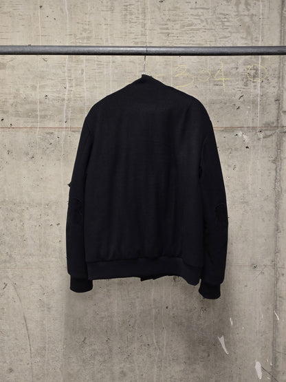 Number (N)ine Wool AW06 "NOIR" Four Leaf Clover Patch Double Layered Bomber Blazer