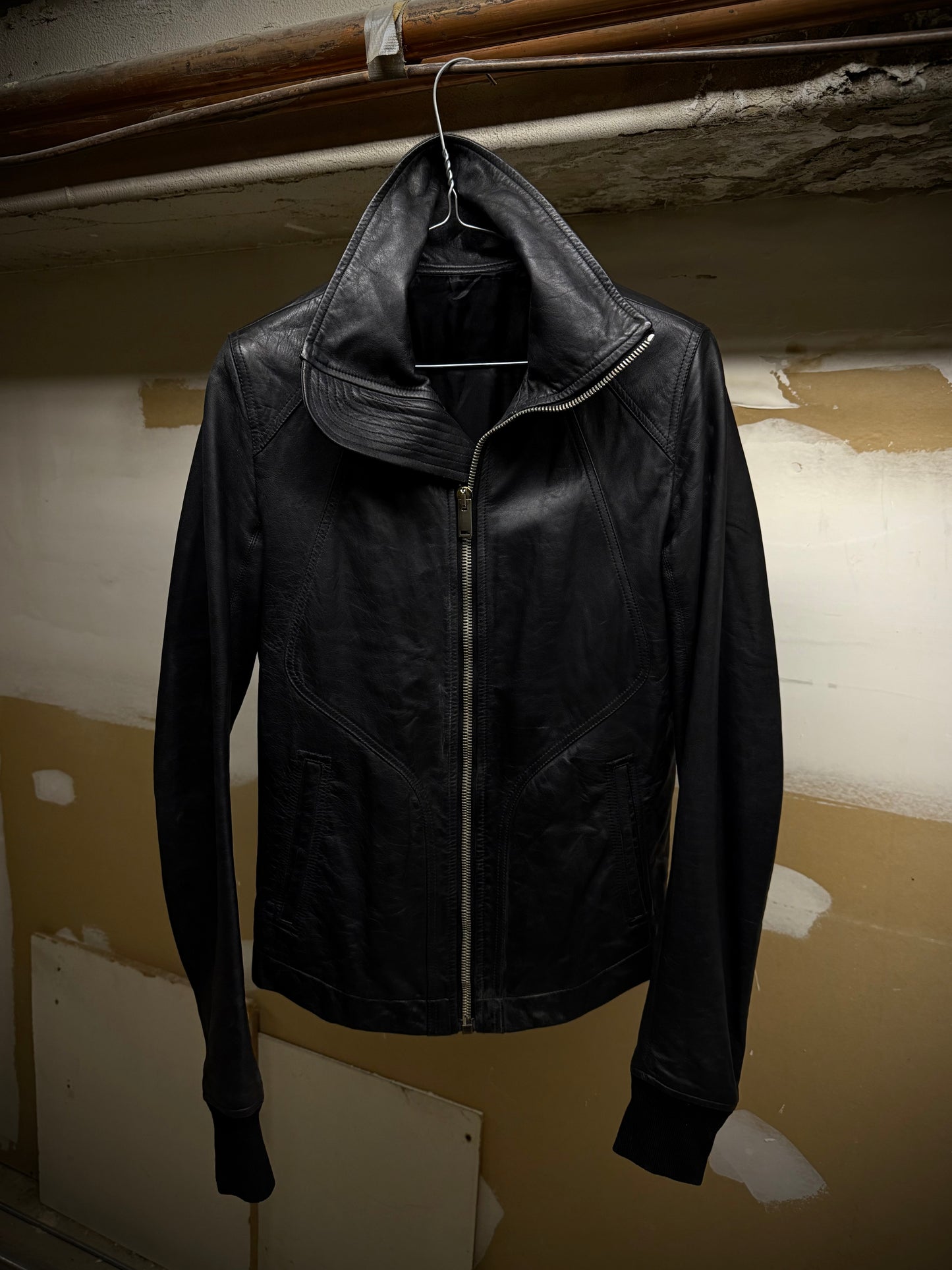 Rick Owens AW13 "PLINTH" High Neck Intarsia Calf Leather Jacket | Archive Fashion Toronto