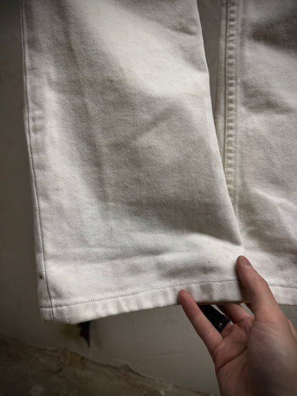 Helmut Lang Early 00s 'Classic Cut' Vintage White Flare Denim