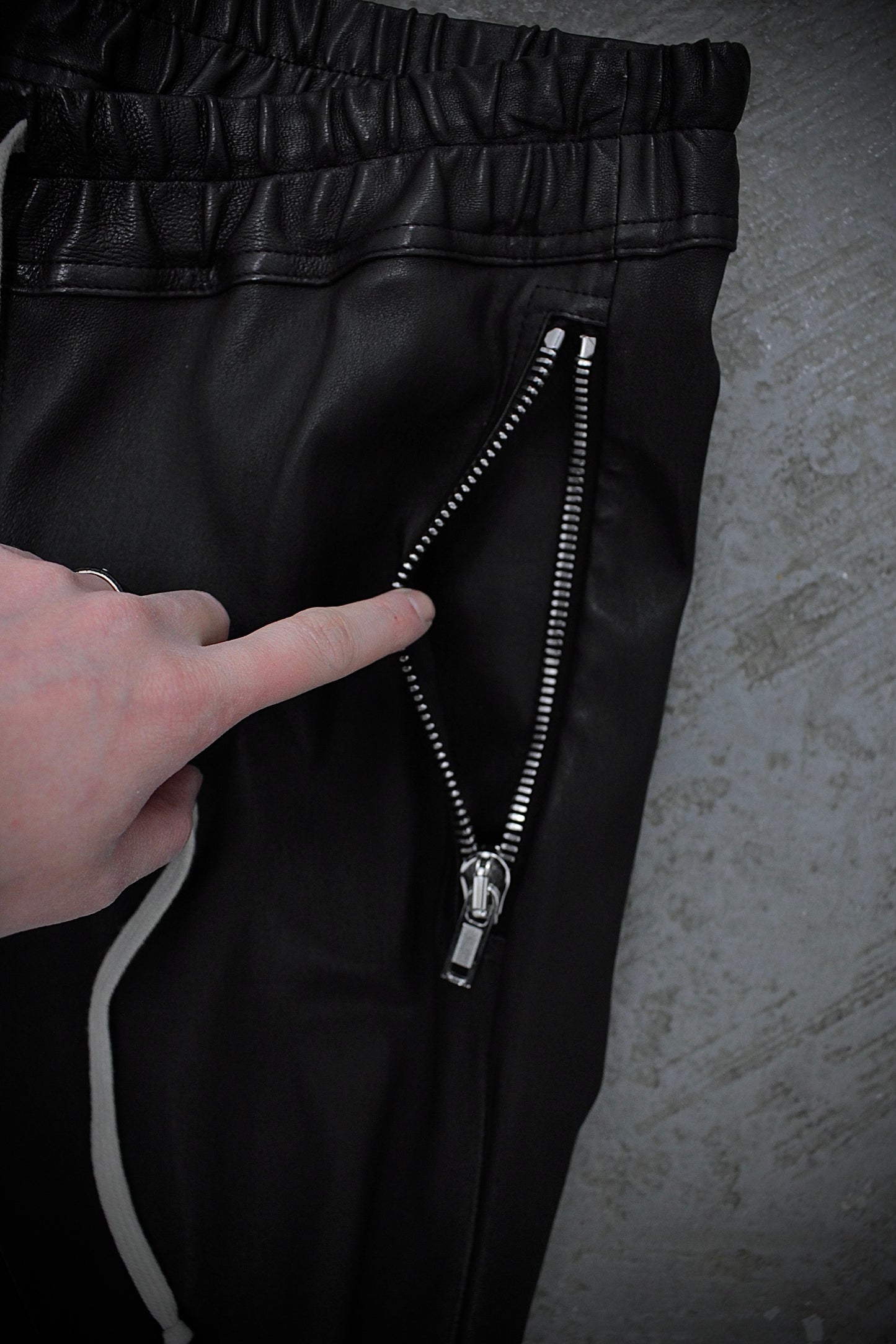 Rick Owens AW23 "LUXOR" Gary Lamb Leather Skinny Pants