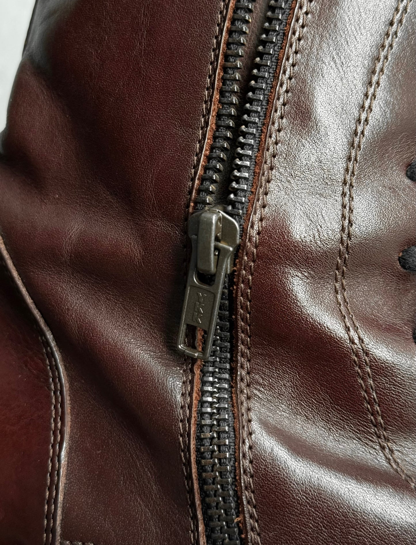 Ann Demeulemeester AW20 "Jazz Moro" Brown Lace-Up Calf Leather Combat Boots