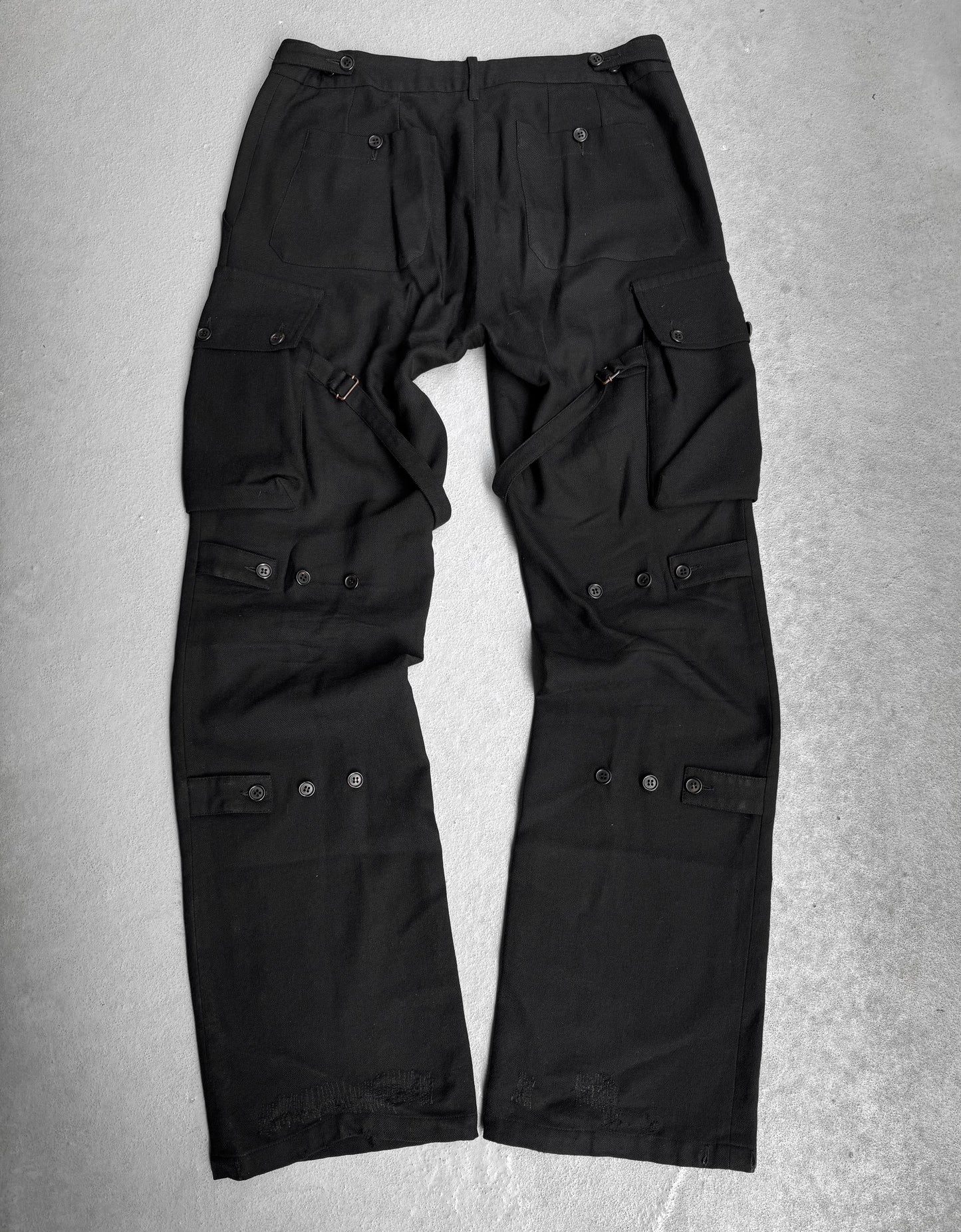 Ann Demeulemeester AW02 Fleece-wool Bondage Cargo Pants