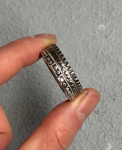 WERKSTATT:MÜNCHEN Triple Engraved Silver Ring Set