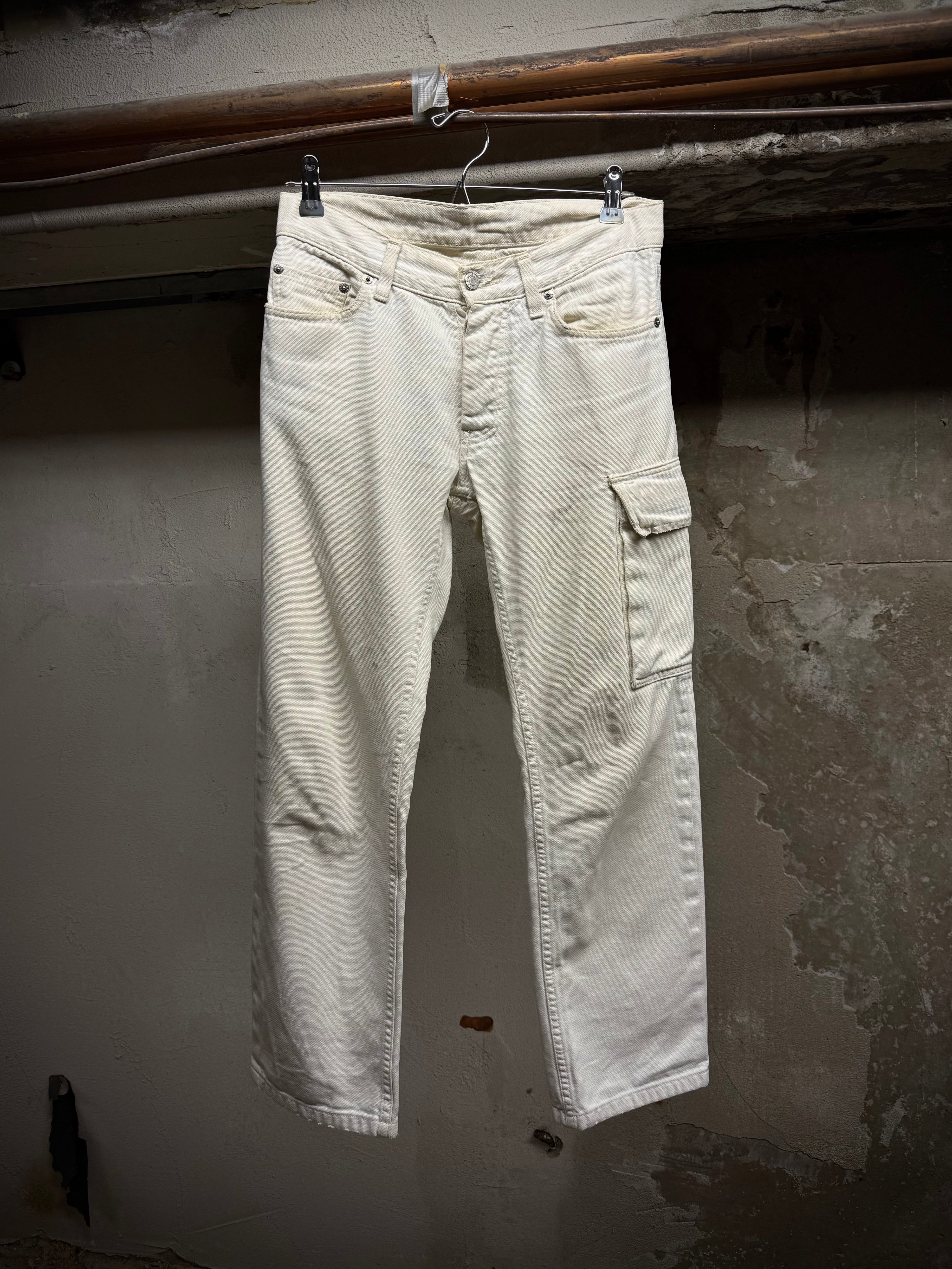 HELMUT LANG 本人期 CARGO POCKET JEANS Helmut Lang 1999 Ivory Cargo Denim Jeans | Archive – DRIEW