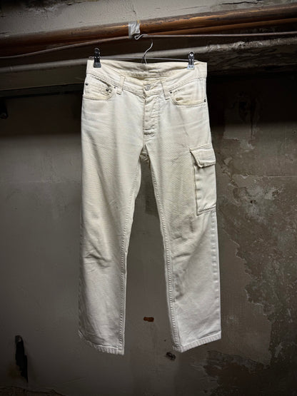 Helmut Lang 1999 Ivory Cotton Cargo Denim