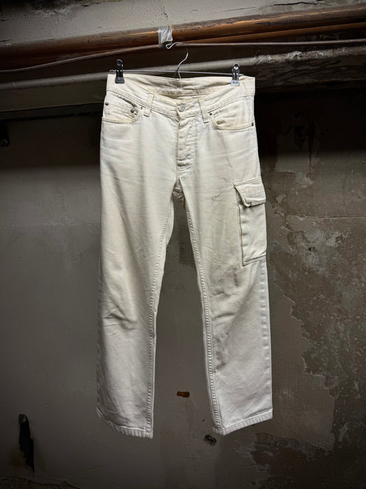 Helmut Lang 1999 Ivory Cotton Cargo Denim