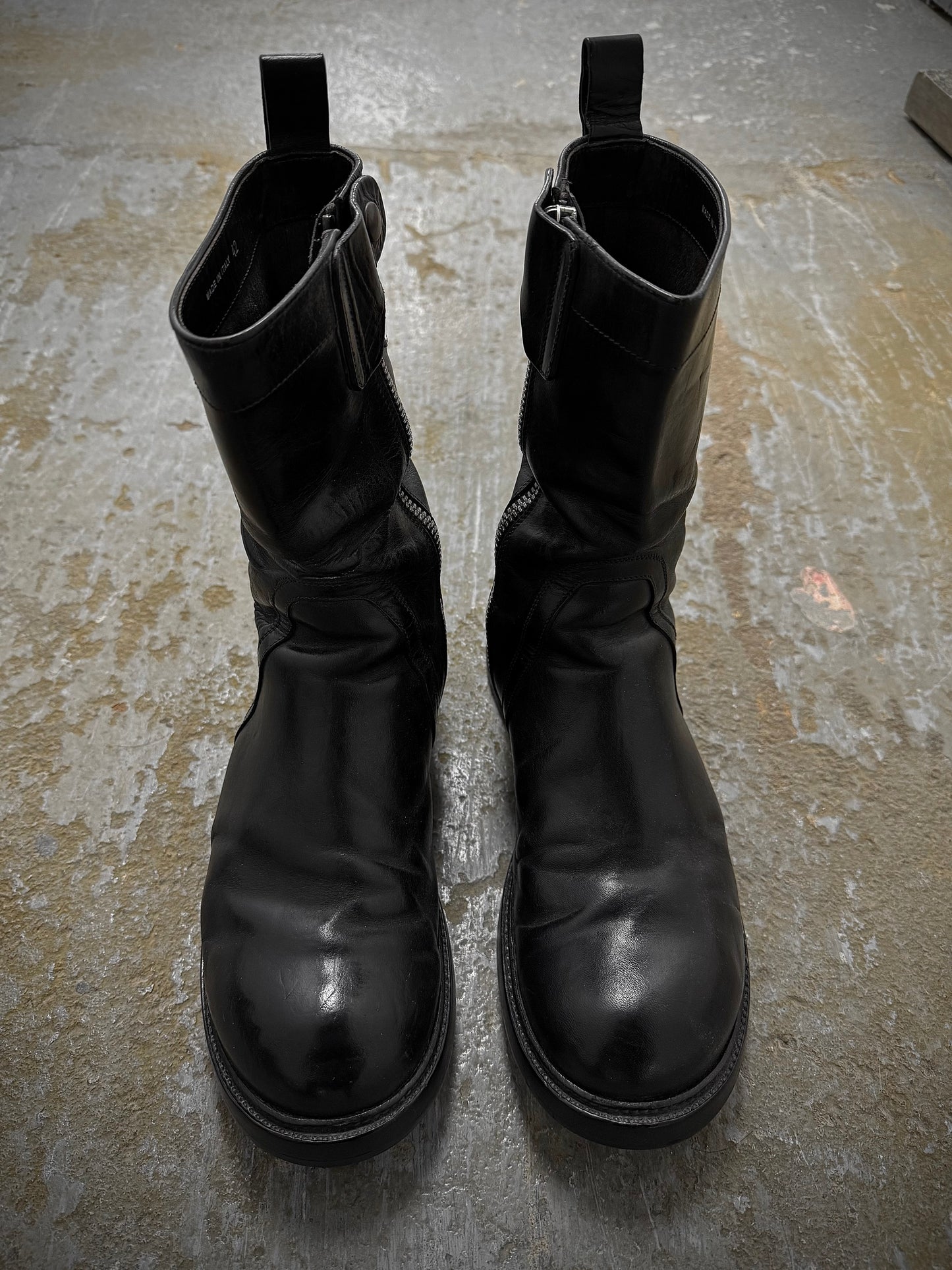 Rick Owens SS17 “WALRUS” Goodyear Flex Army Creeper Cow Leather Combat Boots detail | DRIEW GARMENTS