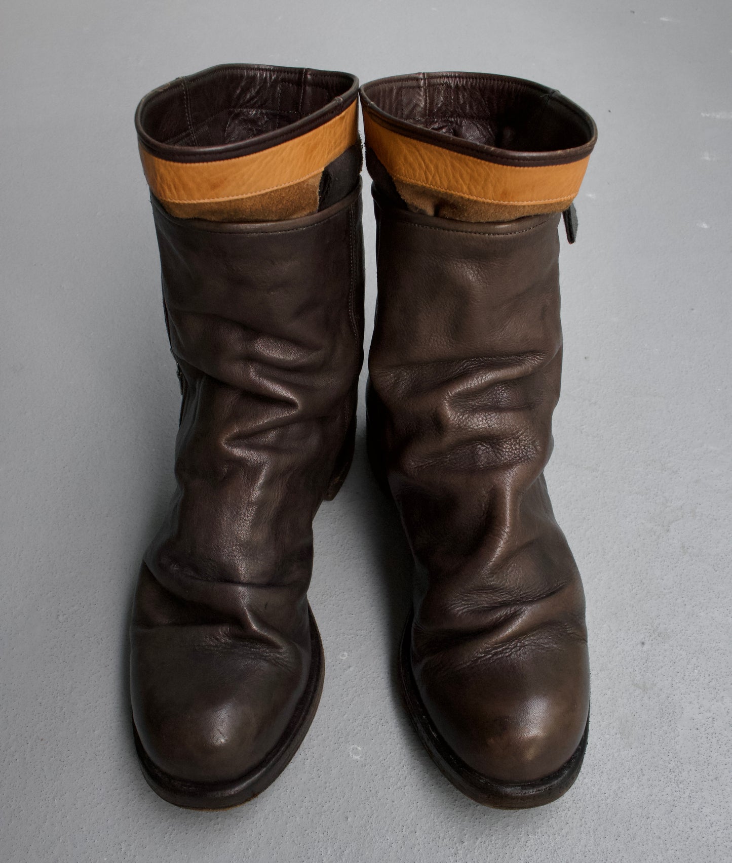 MiharaYasuhiro AW09 Double-Layered Wrinkle Leather Boots