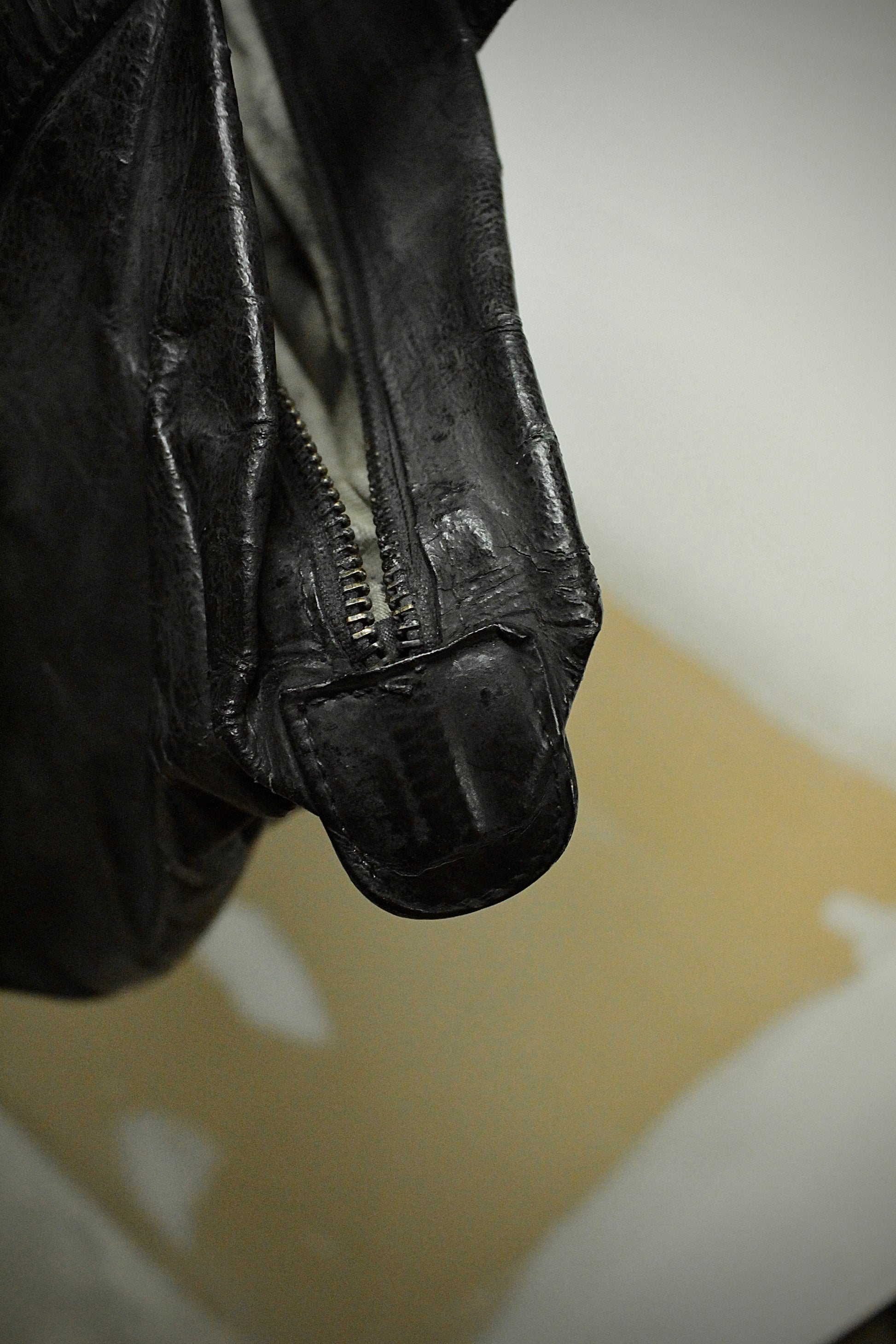 Fabio Quaranta 'FQR' Early 00s Hand Painted Leather Tote Bag detail | DRIEW GARMENTS