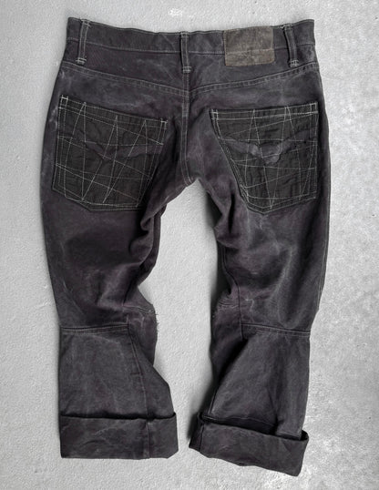 Christopher Nemeth Late 90s Over-dye 3D Reconstructed Denim Capris