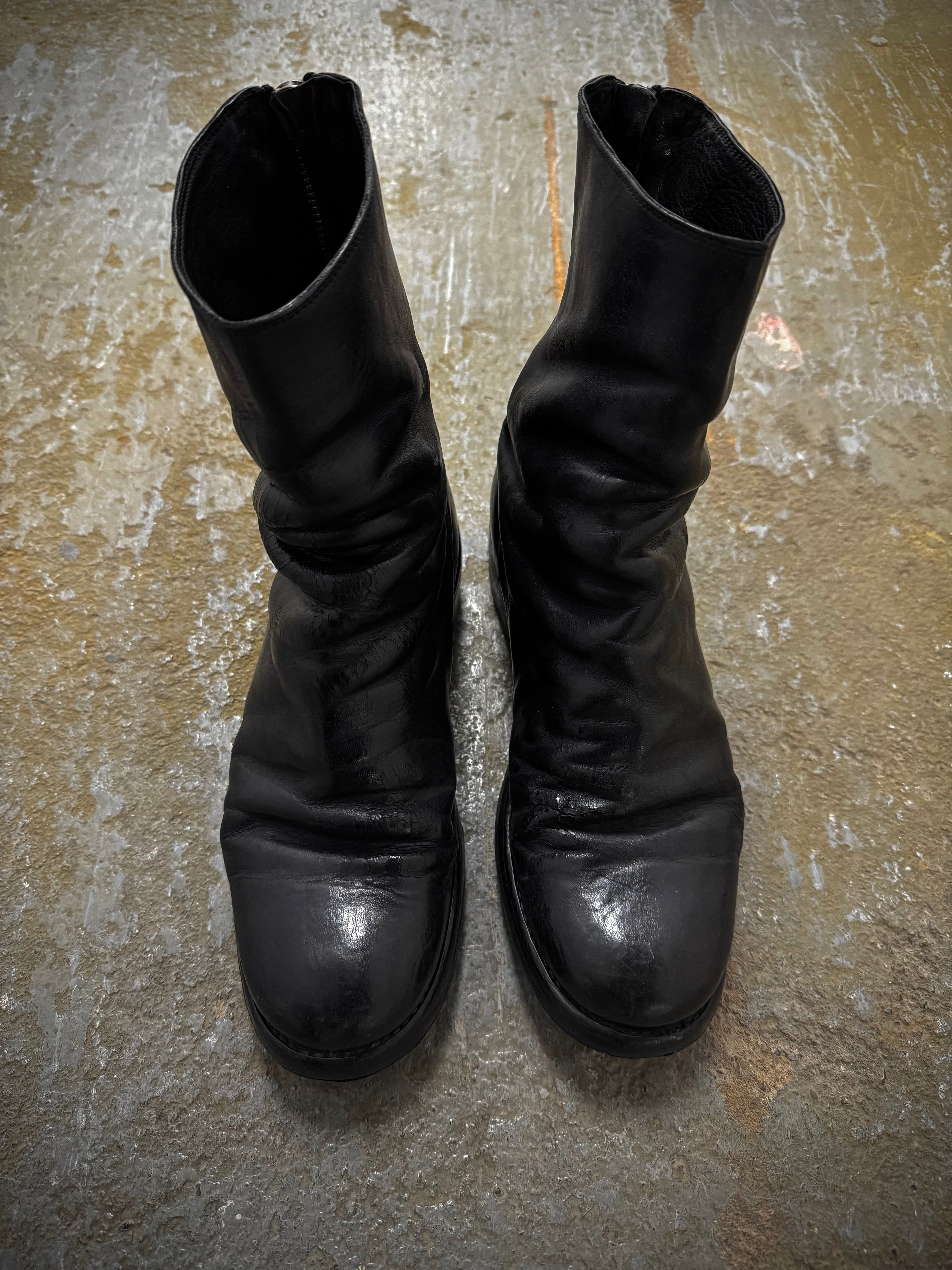 GUIDI 788 Black Horse Leather Back Zip Boots | Size 44 – DRIEW