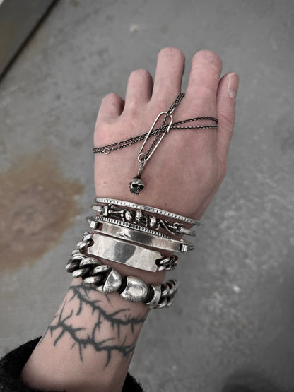 WERKSTATT:MÜNCHEN 2010s .925 Silver Heavy Curb Chain Link Bracelet (Older Model) detail | DRIEW GARMENTS