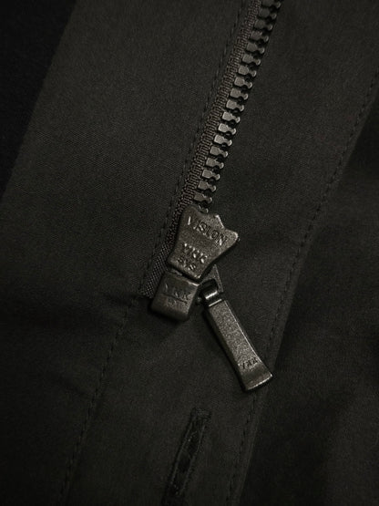 DEVOA Charcoal Grey Anatomical Oxford Button Down Collar Zip Shirt