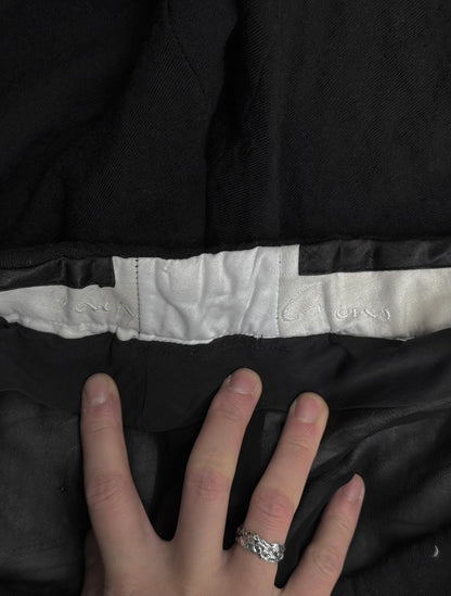 Rick Owens AW08 "STAG" Twisted Seam Frayed Hem Flare Wool Trousers