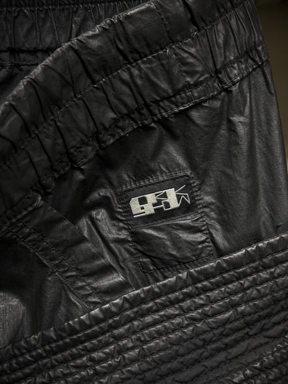 Rick Owens DRKSHDW SS21 "PHLEGETHON " Waxed Creatch Cargo Carpis Pants detail | DRIEW GARMENTS