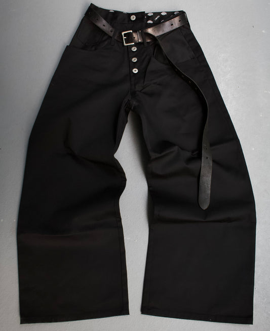 LIMI feu x DICKIES SS21 Asymmetrical Wide Leg Work Pants