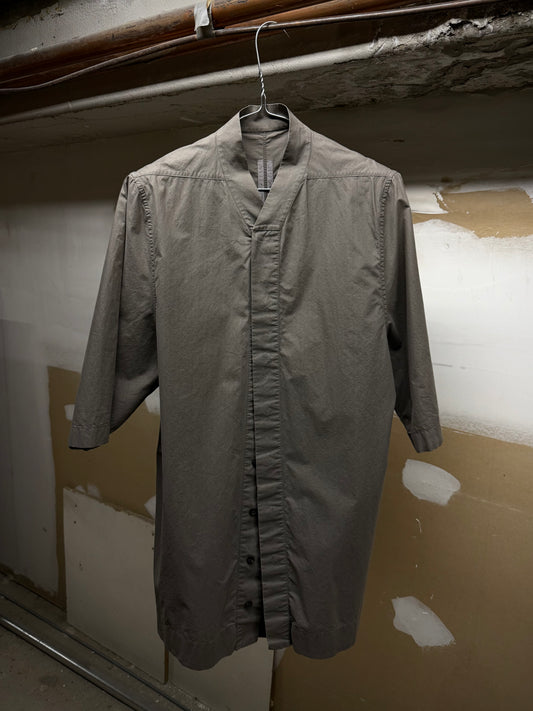 Rick Owens AW17 “GLITTER” DARK DUST Mandarin Button-up Short Sleeve Shirt | Archive Fashion Toronto