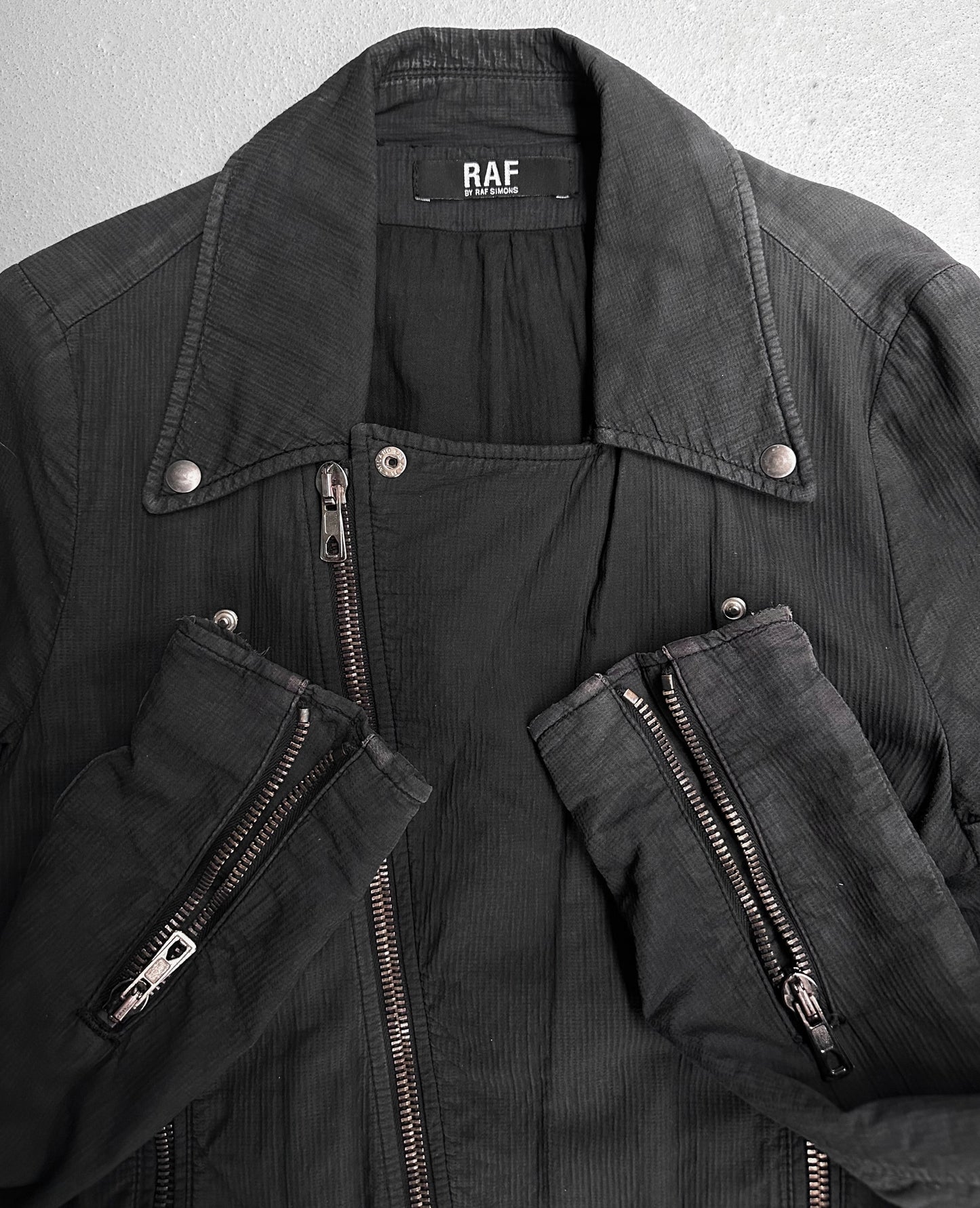 RAF by Raf Simons SS06 Faded Seersucker Rider Jacket