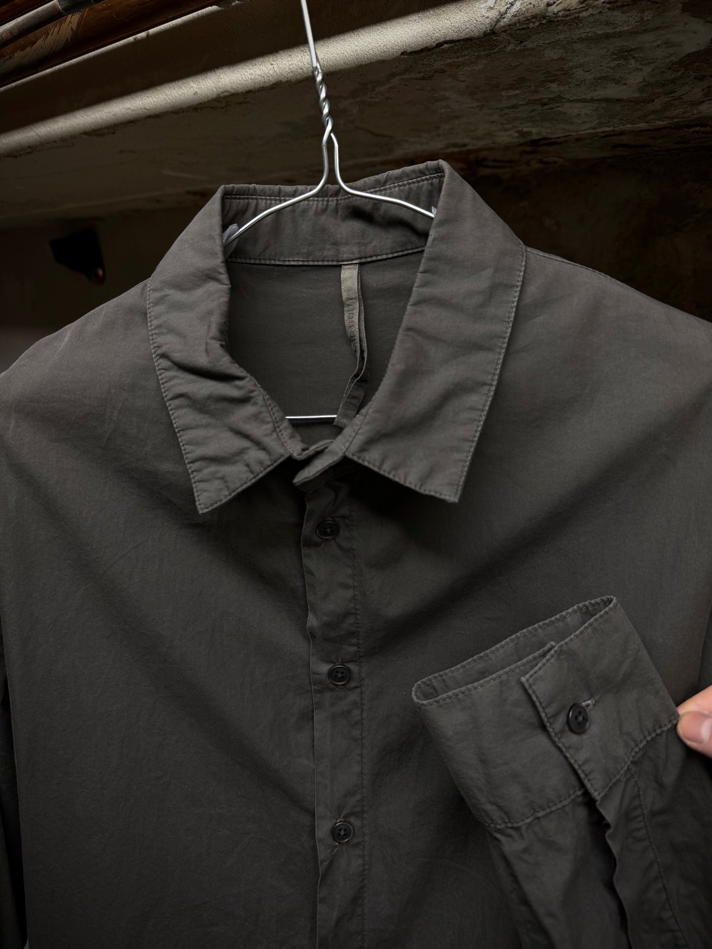 SILENT by DAMIR DOMA 2010s Olive Grey Classic Button-up Shirt