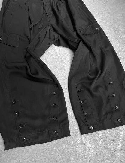 Yohji Yamamoto POUR HOMME SS20 Pleated Drop-crotch Button Hem Cargo Pants