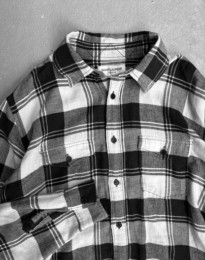 Saint Laurent Paris AW17 Plaid Flannel Button-up Shirt