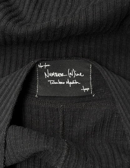 Number (N)ine AW09 Black Henley Silk-blend Long-sleeves